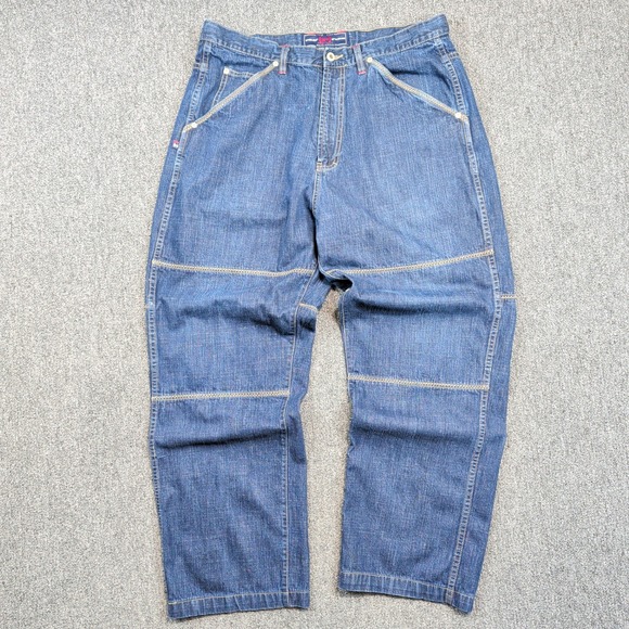 Phat Farm Vintage Y2K Carpenter Jeans 38x34 Blue Cotton Baggy Streetwear Hip Hop — photo 2